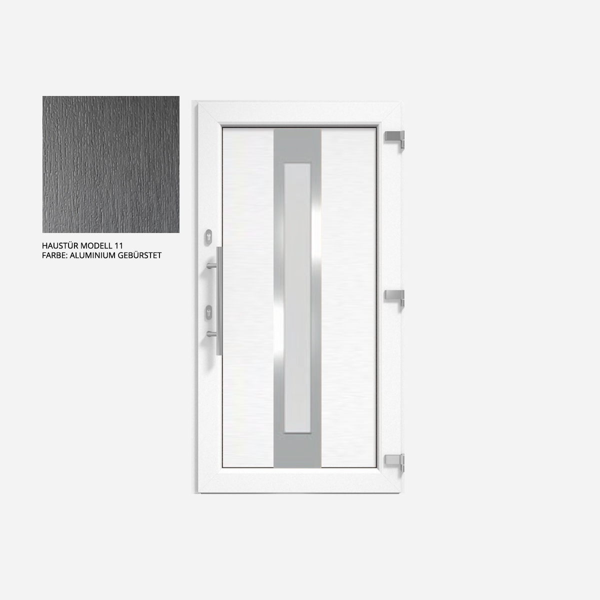 Kunststoff Haustür IGLO 5 Modell 11 Aluminium Gebürstet Shop ... Kunststoff Haustür IGLO 5 Modell 11 Aluminium Gebürstet Shop ...