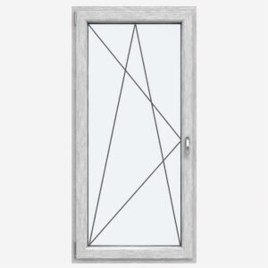 1 flügelige Balkontür Kunststoff Aluminium Gebürstet (beidseitig) Dreh-Kipp, Fenstermaxx24