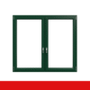 Fenstermaxx24 – 2 fluegliges Kunststofffenster Moosgruen Innen und Aussen Dreh Kipp Dreh Kipp mit Pfosten