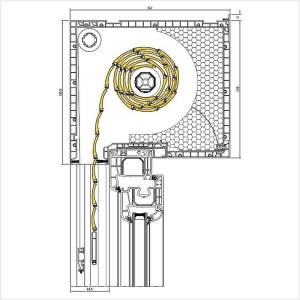 Fenstermaxx24 – Aufsatzrollladen 215 mm mit Insektenschutzgitter Aussen 1