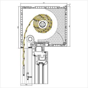 Fenstermaxx24 – Aufsatzrollladen 215 mm mit Insektenschutzgitter Innen 1
