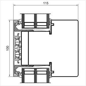 Fenstermaxx24 – Duoline 68 Festverglasung Kaempfer Sprosse