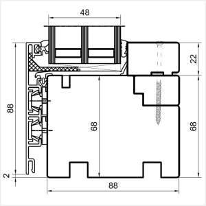 Fenstermaxx24 – Duoline 88 Festverglasung mit Falz fuer Federprofil