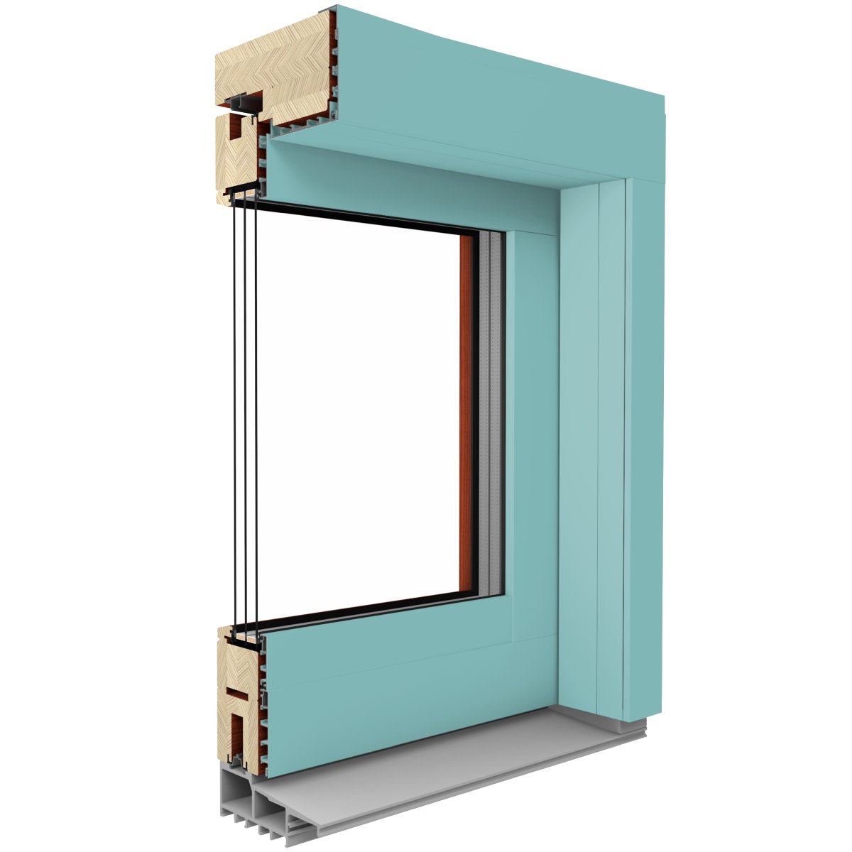 Fenstermaxx24 – Duoline Hs Pastel turquoise RAL 6034