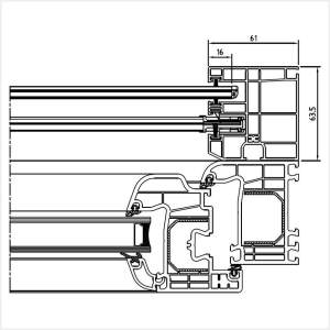Fenstermaxx24 – Einseitige Fuehrungsschiene mit Insektenschutz am Iglo 5 Profil 1