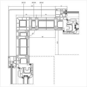 Fenstermaxx24 – Fuehrungsschiene mit Eckkopplung 90° am Iglo 5 Profil