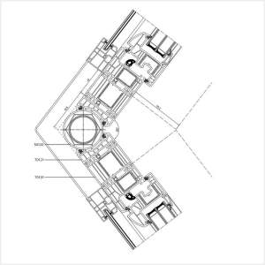 Fenstermaxx24 – Fuehrungsschiene mit variablen Eckverbinder 105° am Iglo Energy Profil