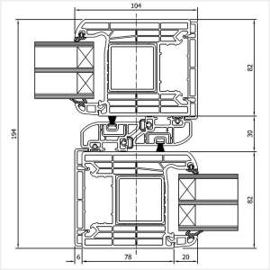Fenstermaxx24 – Iglo HS Tuer 1flg Schiebefluegel und fester Fluegel