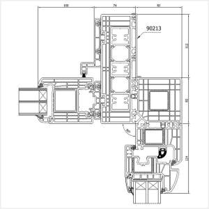 Fenstermaxx24 – Iglo HS Tuer Eckkopplung 90° mit Dreh Kipp Fenster