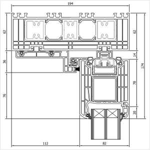 Fenstermaxx24 – Iglo HS Tuer Rahmen mit Schiebefluegel oben mit weitem Lauf