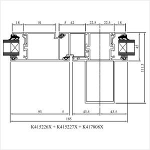 Fenstermaxx24 – MB 45 Balkontuer nach aussen mit statischem Pfosten