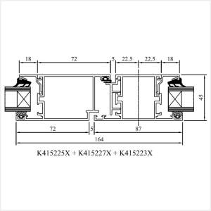 Fenstermaxx24 – MB 45 Balkontuer nach innen mit Pfosten Dreh Kipp Fest