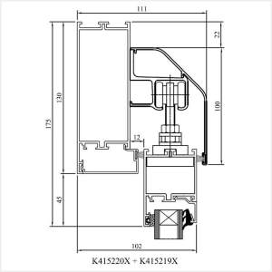 Fenstermaxx24 – MB 45 Schiebetuer Fluegel Oben