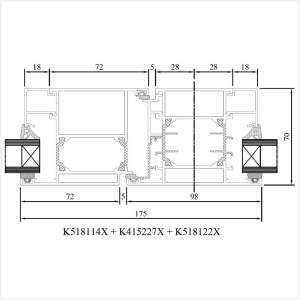 Fenstermaxx24 – MB 70 Balkontuer nach innen mit Seitenteil Fest