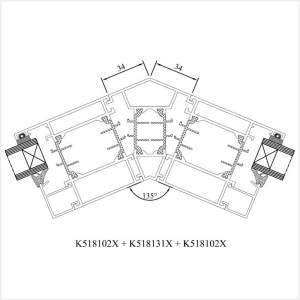Fenstermaxx24 – MB 70 Eckkopplung 135°