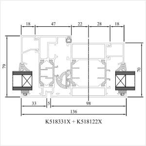 Fenstermaxx24 – MB 70 Pfosten mit Dreh Kipp Fest