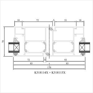 Fenstermaxx24 – MB 70 Tuer mit Stulp