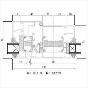 Fenstermaxx24 – MB 70HI Pfosten mit Dreh Kipp Fest