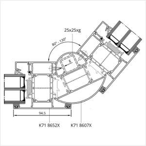 Fenstermaxx24 – MB 86 SI Eckkopplung Variabel innen schmaler Winkel