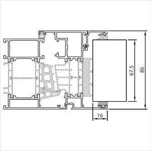 Fenstermaxx24 – MB 86 SI Fenster Verglasung mit 675 mm Breite