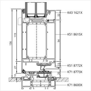 Fenstermaxx24 – MB 86 SI Tuer nach aussen Schwelle mit Rahmenverbreiterung