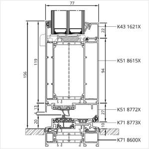 Fenstermaxx24 – MB 86 SI Tuer nach innen Schwelle mit Rahmenverbreiterung
