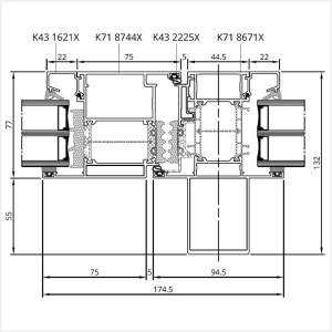 Fenstermaxx24 – MB 86 SI Tuer nach innen mit statischem Pfosten