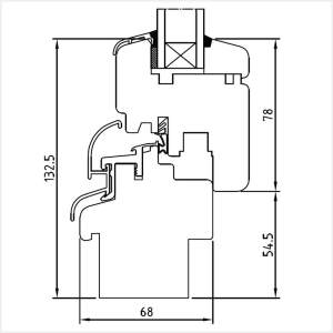 Fenstermaxx24 – Softline 68 Rahmen mit Fluegel Wetterschenkel