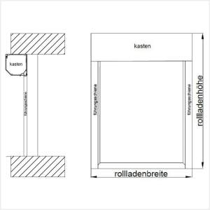 Fenstermaxx24 – Vorbaurollladen Aufmass Schema fuer Montage am Fensterrahmen