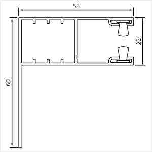 Fenstermaxx24 – Vorbaurollladen Eck Fuehrungsschiene 53 mm Montage am Anschlag