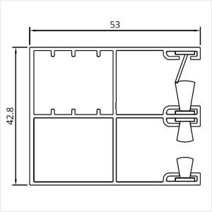 Fenstermaxx24 – Vorbaurollladen Fuehrungsschiene mit Insektenschutz 53 mm