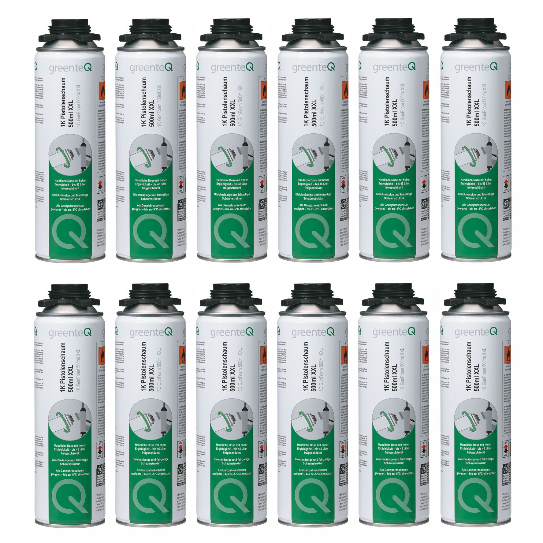 Fenstermaxx24 – greenteQ Pistolenschaum 500ml 12set