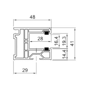 Rollladenführungsschiene 48 x 41 mm (416086)