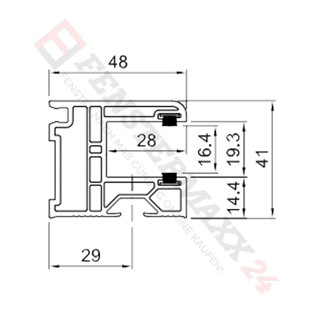 Rollladenführungsschiene 48 x 41 mm (416086) – Bild 2