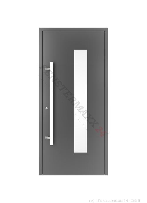 Drutex ALU Haustür 970 x 2080 (Gesamt mit Zusätzen: B 970 x H 2080) Innen: Verkehrsweiß - RAL 9016 Matt Aussen: Anthrazitgrau, - RAL 7016 Matt