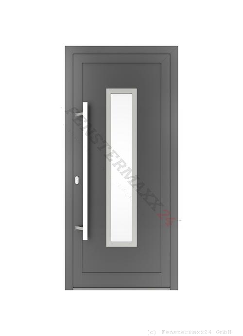 Drutex ALU Haustür 1100 x 2100 (Gesamt mit Zusätzen: B 1100 x H 2100) Innen: Anthrazitgrau, - RAL 7016 Matt Aussen: Anthrazitgrau, - RAL 7016 Matt