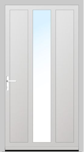 Aluplast PVC Nebeneingangstür 900 x 2000 (Gesamt mit Zusätzen: B 900 x H 2000) Innen: Weiss (ohne Dekorfarbe) Aussen: Anthrazitgrau (AP 40)