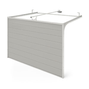 Garagentor RAL 9007 Graualuminium | Sektionaltor elektrisch, M-Sicke, Woodgrain