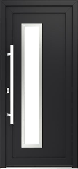 Drutex PVC Haustür 800 x 1900 (Gesamt mit Zusätzen: B 800 x H 1900) Innen: Weiss (ohne Dekorfarbe) Aussen: Weiss (ohne Dekorfarbe)