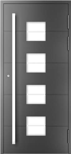 Drutex ALU AktionsHaustür 975 x 2000 (Gesamt mit Zusätzen: B 975 x H 2000) Innen: Anthrazitgrau - RAL 7016 Aussen: Anthrazitgrau - RAL 7016