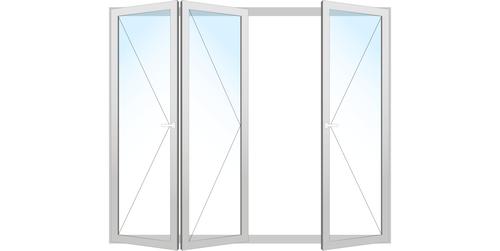 Drutex ALU Faltschiebetür 2455x2145 Innen: Verkehrsweiß - RAL 9016 Matt Aussen: Verkehrsweiß - RAL 9016 Matt