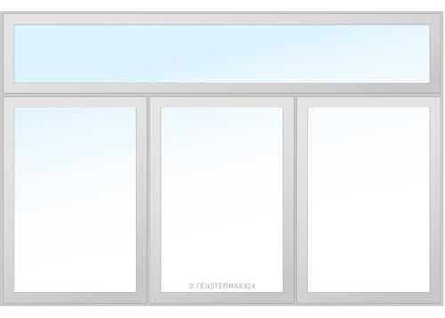 Drutex ALU Fenster 2900 x 1700 (Gesamt mit Zusätzen: B 3104 x H 2704) Innen: RAL 7021 Matt Aussen: RAL 7021 Matt