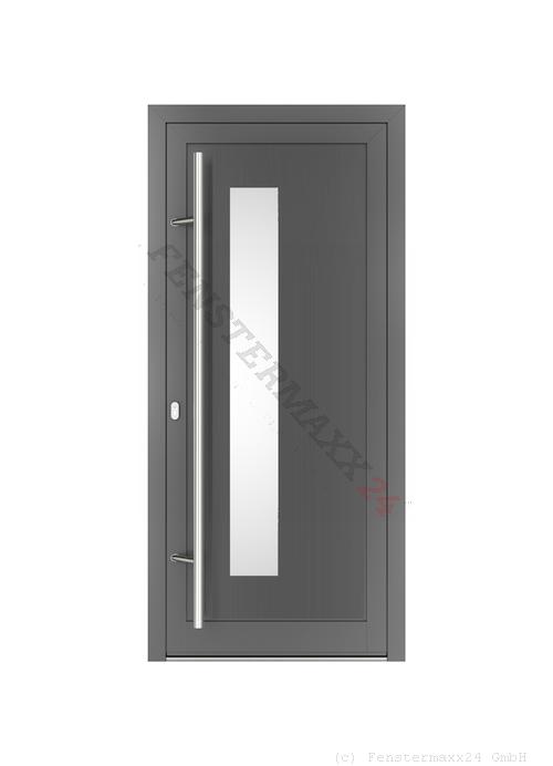 Drutex ALU Haustür 800 x 1900 (Gesamt mit Zusätzen: B 800 x H 1900) Innen: Verkehrsweiß - RAL 9016 Matt Aussen: Anthrazitgrau, - RAL 7016 Matt