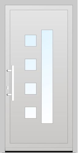 Salamander PVC Haustür 800 x 1906 (Gesamt mit Zusätzen: B 800 x H 1906) Innen: Weiss (ohne Dekorfarbe) Aussen: Weiss (ohne Dekorfarbe)