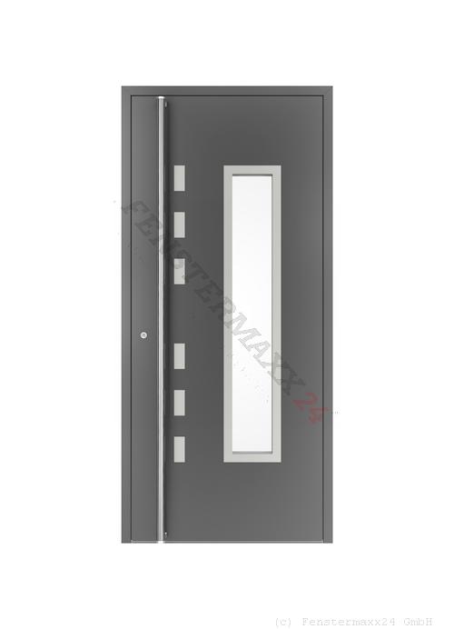 Drutex ALU Haustür 1060 x 2060 (Gesamt mit Zusätzen: B 1060 x H 2085) Innen: Verkehrsweiß - RAL 9016 Matt Aussen: Anthrazitgrau, - RAL 7016 Matt