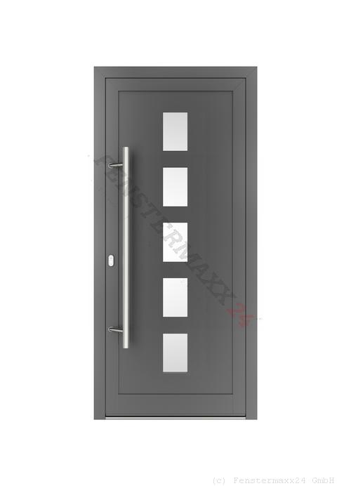 Drutex ALU Haustür 1090 x 2220 (Gesamt mit Zusätzen: B 1090 x H 2220) Innen: Verkehrsweiß - RAL 9016 Feinstruktur Aussen: Anthrazitgrau, - RAL 7016 Feinstruktur