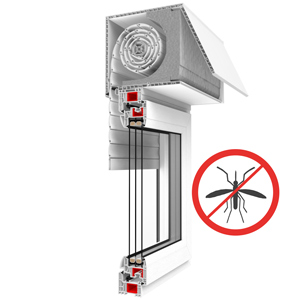 Drutex Aufsatzrollladen 1170x1100 mit Schalter | Führungsschiene und Kastenfarbe: Weiss (ohne Dekorfarbe) | Panzer und Endleiste: Weiß
