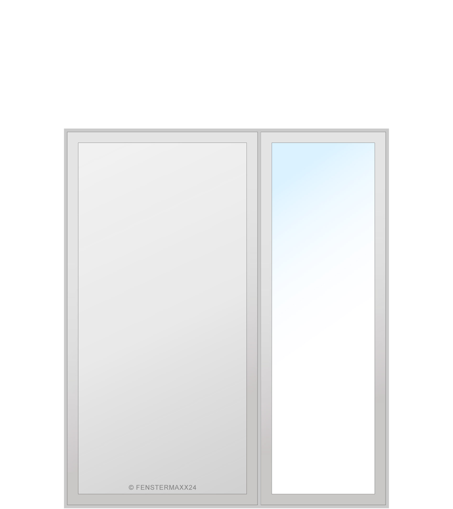 Drutex PVC Haustür 1100 x 2200 (Gesamt mit Zusätzen: B 2200 x H 2200) Innen: Weiss (ohne Dekorfarbe) Aussen: Weiss (ohne Dekorfarbe)