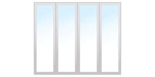 Drutex ALU Faltschiebetür 3230x2130 Innen: Anthrazitgrau, - RAL 7016 Matt Aussen: Verkehrsweiß - RAL 9016 Matt