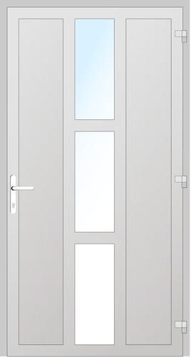 Drutex Holz Haustür 800 x 1900 (Gesamt mit Zusätzen: B 800 x H 1900) Innen: Weiss (deckend) Aussen: Weiss (deckend)